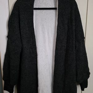 Women's Black Sweater Coatigan
